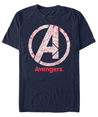 Marvel Men's Avengers Endgame Line Art Logo, Short Sleeve T-shirt Blue $20.64 T-Shirts