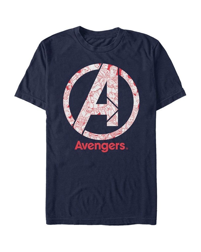 Marvel Men's Avengers Endgame Line Art Logo, Short Sleeve T-shirt Blue $20.64 T-Shirts