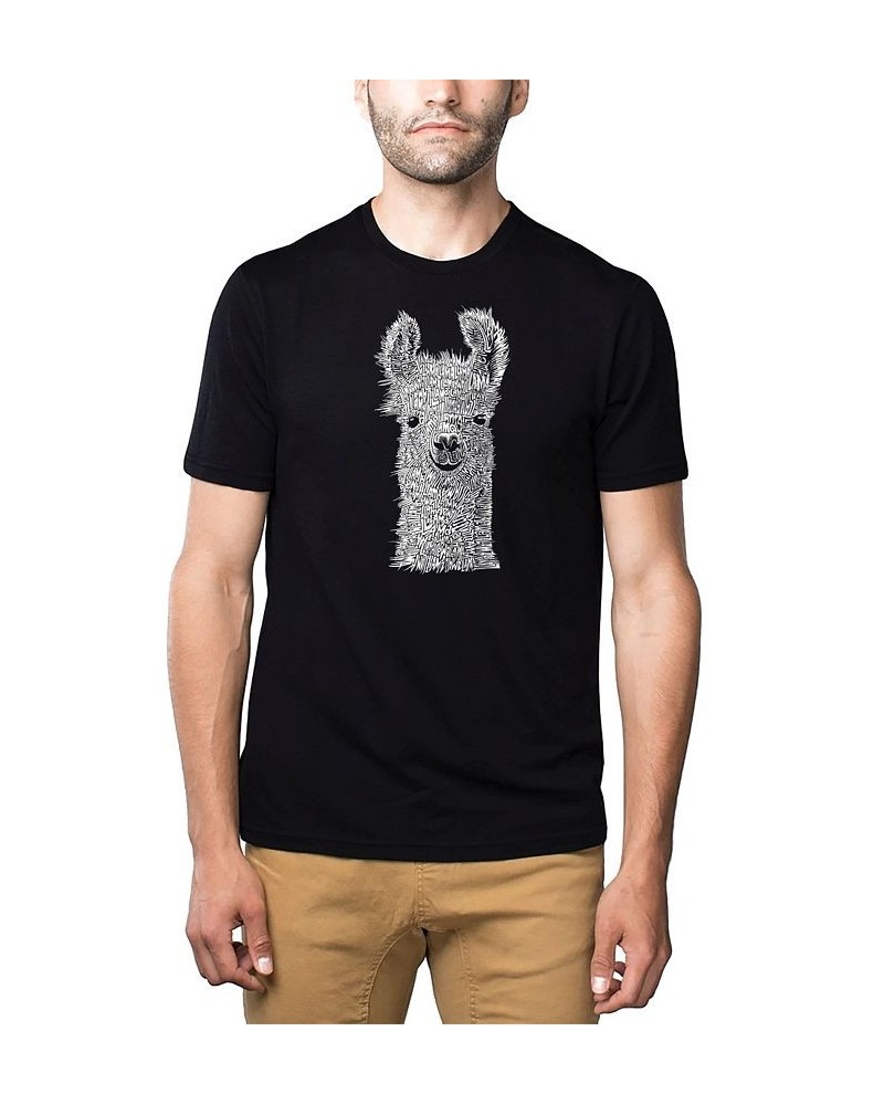 Mens Premium Blend Word Art T-Shirt - Llama Black $24.29 T-Shirts