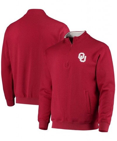 Men's Crimson Oklahoma Sooners Tortugas Logo Quarter-Zip Jacket $28.20 Sweatshirt