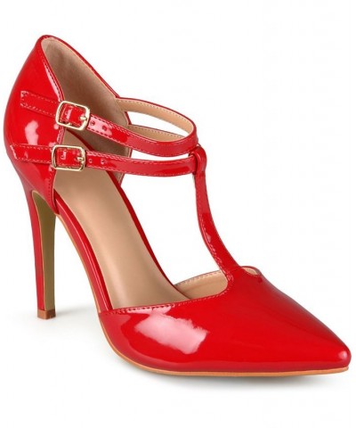 Women's Tru T-Strap Stilettos Red $49.00 Shoes