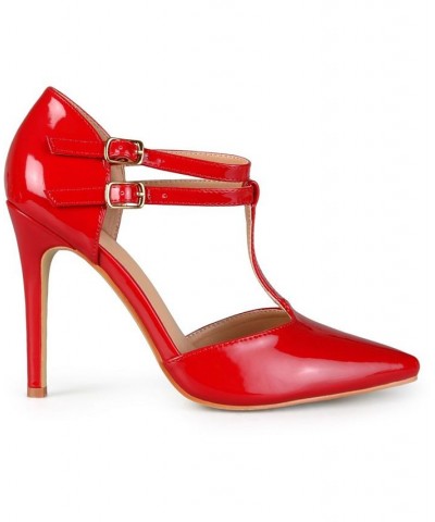 Women's Tru T-Strap Stilettos Red $49.00 Shoes