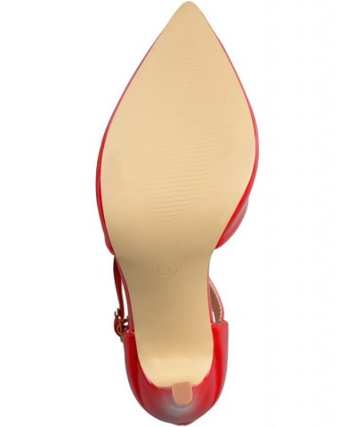 Women's Tru T-Strap Stilettos Red $49.00 Shoes