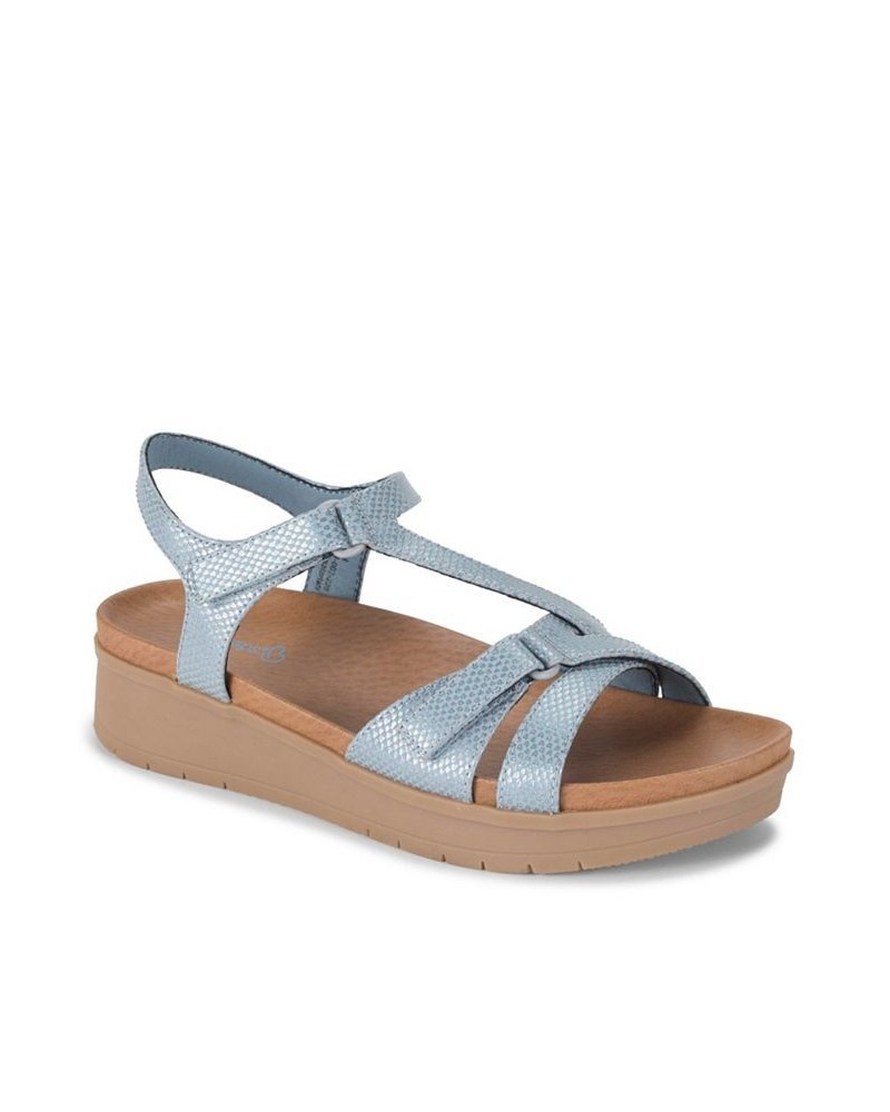 Women's Gidget Wedge Sandal Blue $36.55 Shoes