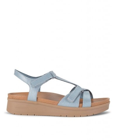 Women's Gidget Wedge Sandal Blue $36.55 Shoes