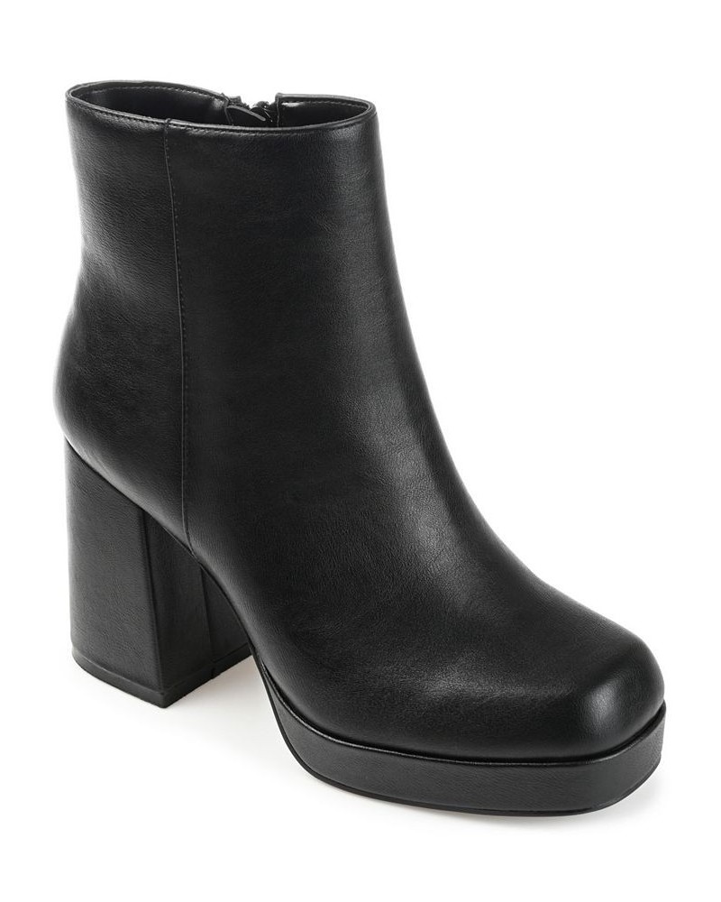 Women's Mollie Platform Booties Black $41.60 Shoes