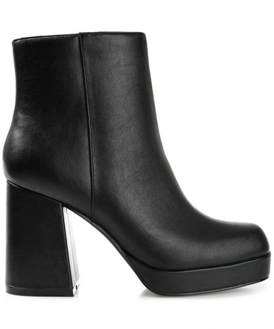 Women's Mollie Platform Booties Black $41.60 Shoes