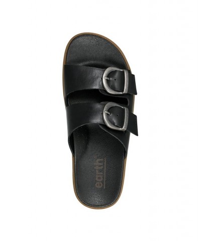 Women's Lory Strappy Casual Flat Slip-On Sandals Black $43.56 Shoes