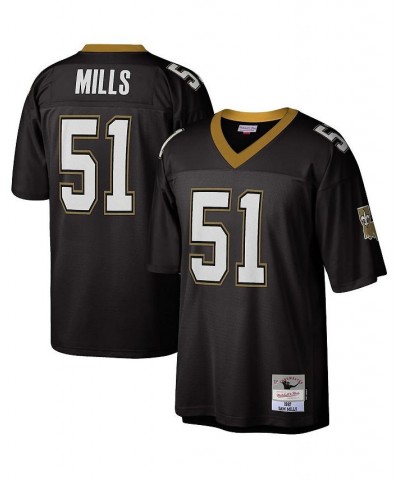 Men's Sam Mills Black New Orleans Saints 1987 Legacy Replica Jersey $85.00 Jersey