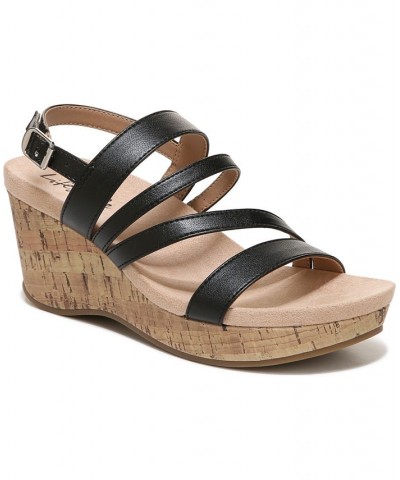 Discover Strappy Wedge Sandals Black $45.05 Shoes