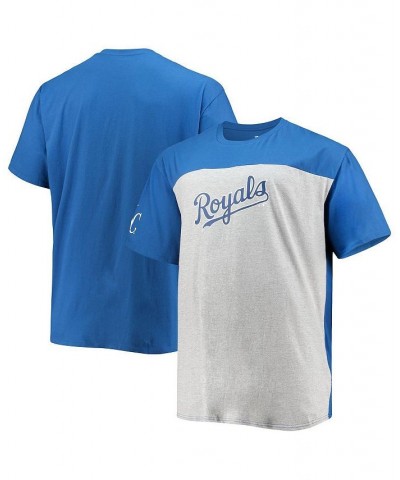 Men's Branded Royal and Gray Kansas City Royals Big and Tall Colorblock T-shirt $23.03 T-Shirts