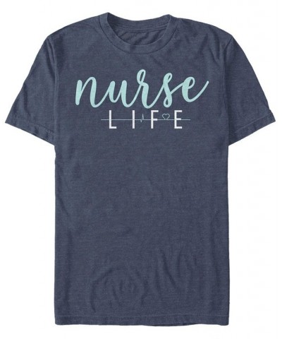 Men's Nurse Life Short Sleeve Crew T-shirt Blue $16.10 T-Shirts