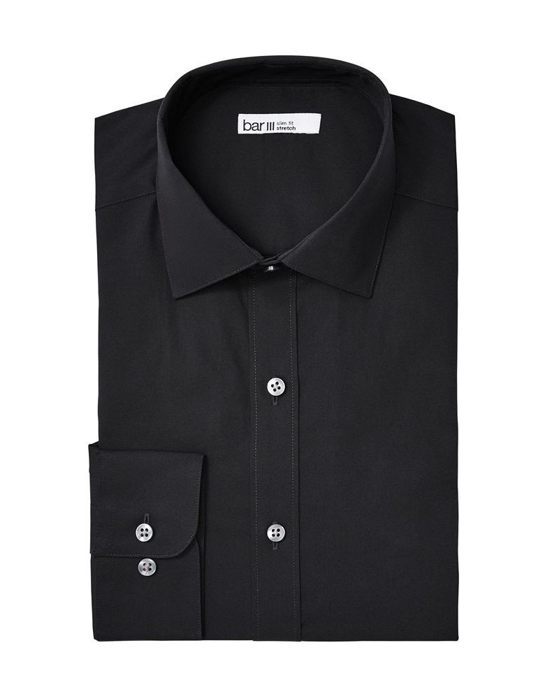 Men's Organic Cotton Solid Slim Fit Dress Shirt Black $17.64 Dress Shirts