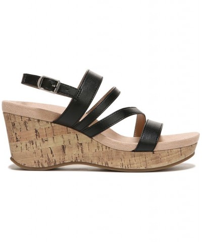 Discover Strappy Wedge Sandals Black $45.05 Shoes