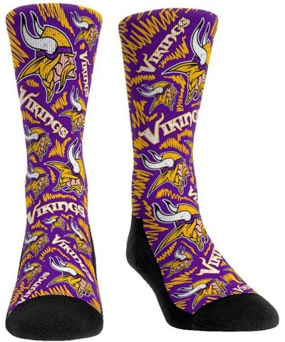 Men's Minnesota Vikings Logo Sketch Multi Crew Socks $13.49 Socks