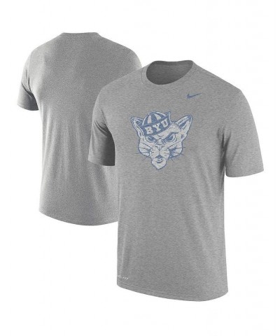 Men's Heathered Gray BYU Cougars Vintage-Like Logo Performance T-shirt $29.99 T-Shirts