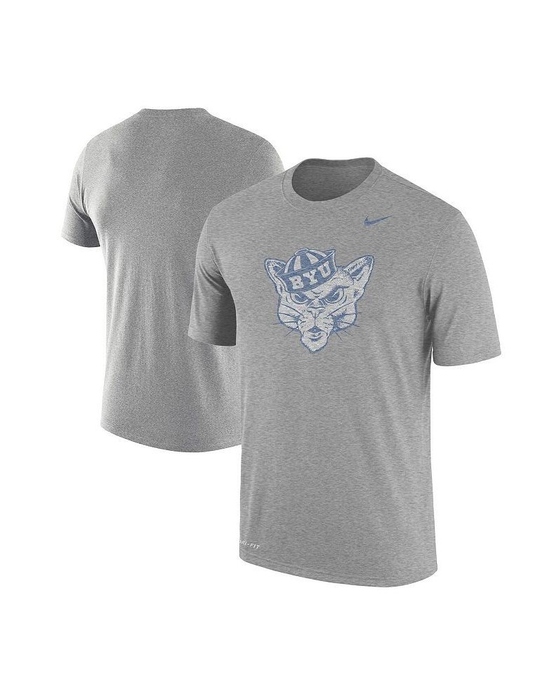 Men's Heathered Gray BYU Cougars Vintage-Like Logo Performance T-shirt $29.99 T-Shirts