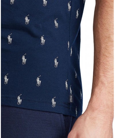 Men's Pony Print Sleep T-Shirt Blue $21.34 Pajama