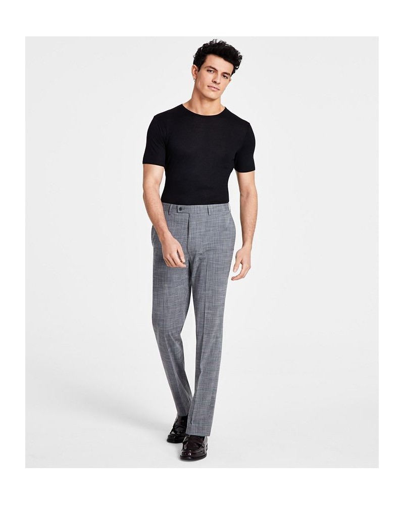 Men's Slim-Fit Grey Plaid Dress Pants Gray $25.49 Pants