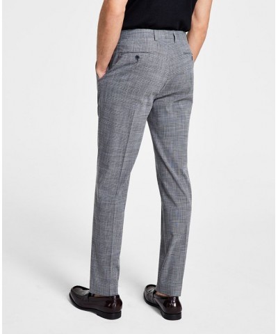 Men's Slim-Fit Grey Plaid Dress Pants Gray $25.49 Pants