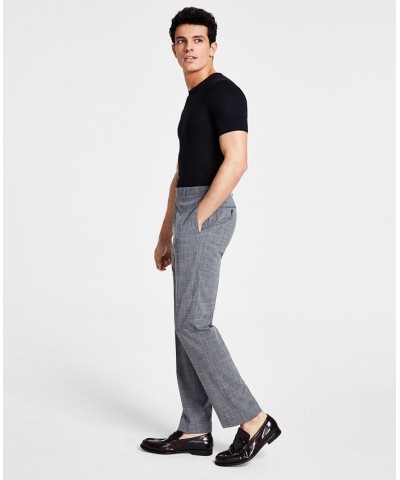 Men's Slim-Fit Grey Plaid Dress Pants Gray $25.49 Pants