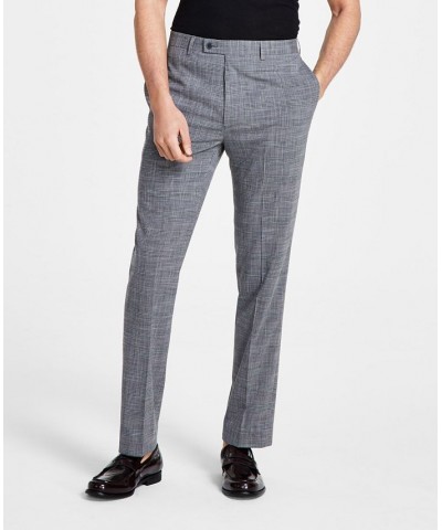 Men's Slim-Fit Grey Plaid Dress Pants Gray $25.49 Pants