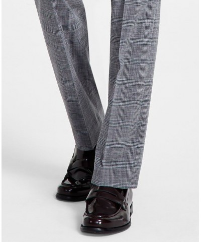 Men's Slim-Fit Grey Plaid Dress Pants Gray $25.49 Pants