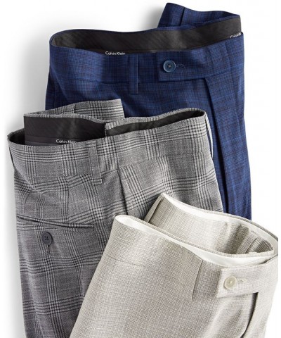 Men's Slim-Fit Grey Plaid Dress Pants Gray $25.49 Pants