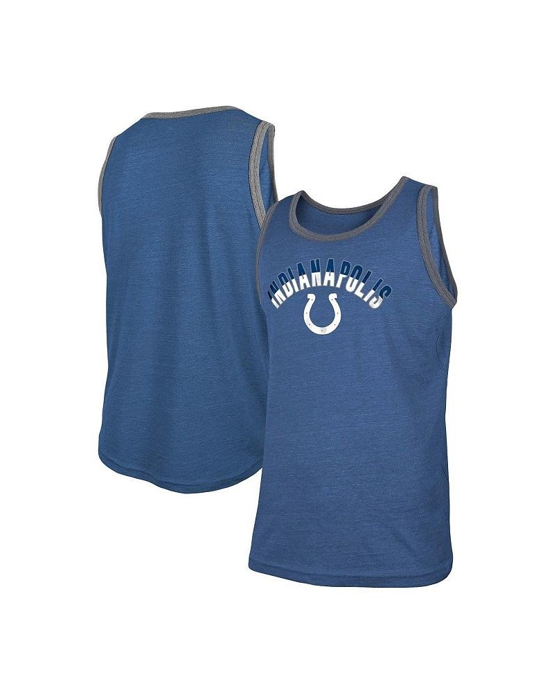 Men's Heathered Royal Indianapolis Colts Ringer Tri-Blend Tank Top $12.71 T-Shirts