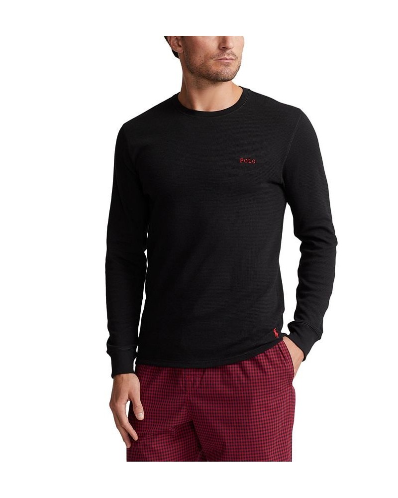 Men's Big & Tall Waffle Knit Thermal Pajama Shirt PD04 $18.06 Pajama