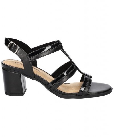 Women's Fiesta Block Heel Sandals Black $32.25 Shoes