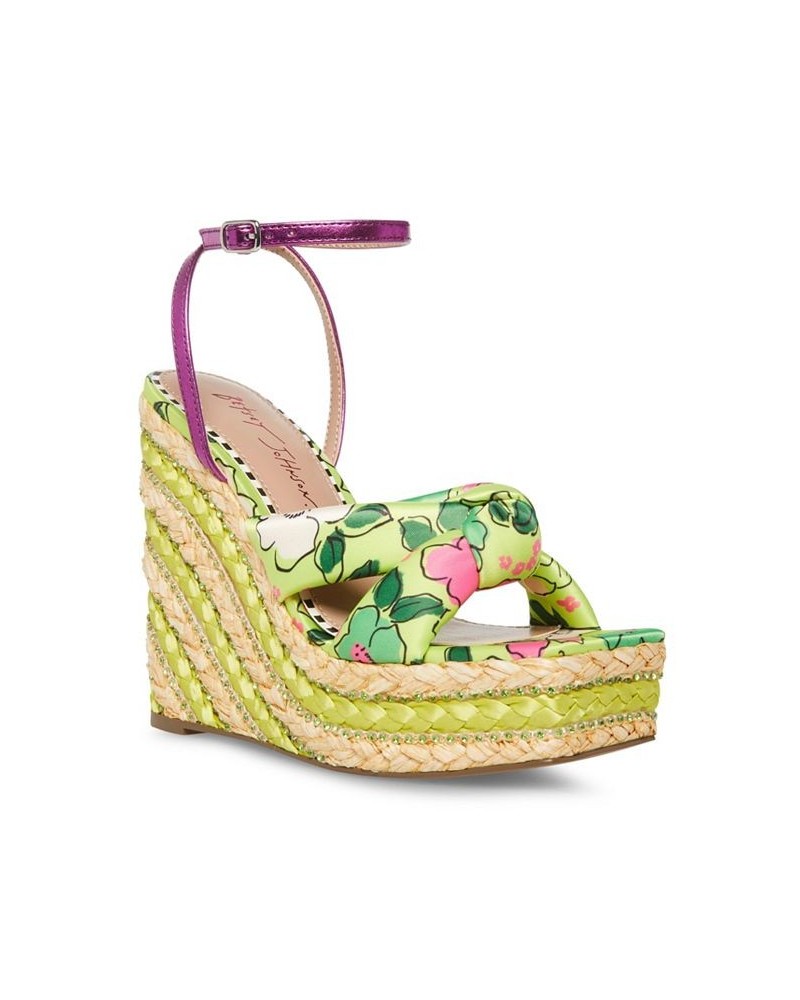 Women's Pansie Floral Wedge Sandals PD02 $53.46 Shoes