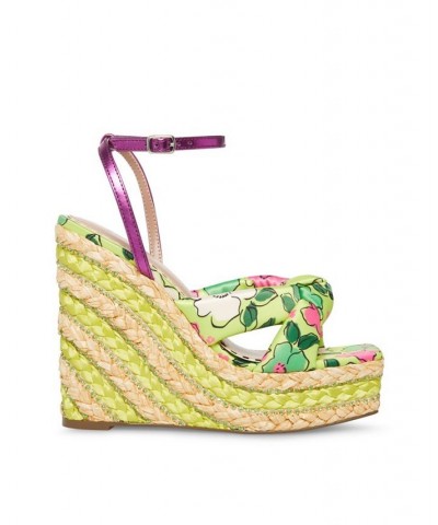 Women's Pansie Floral Wedge Sandals PD02 $53.46 Shoes