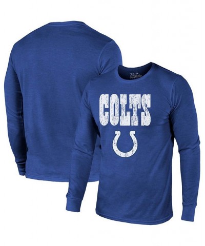 Indianapolis Colts Lockup Tri-Blend Long Sleeve T-shirt - Royal $27.60 T-Shirts