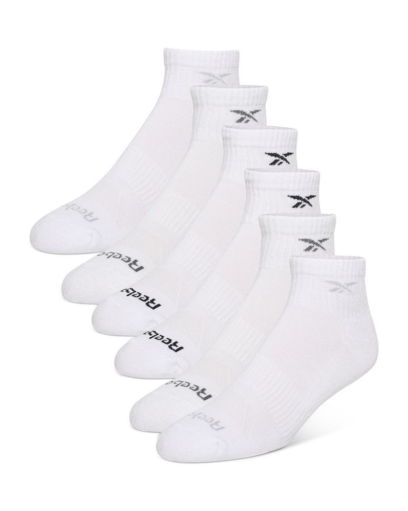 Men's 6-Pk. 1/2 Terry Performance Quarter Socks White $10.56 Socks