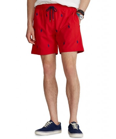 Men's 5.75-Inch Traveler Classic Swim Trunk Red $35.70 Swimsuits