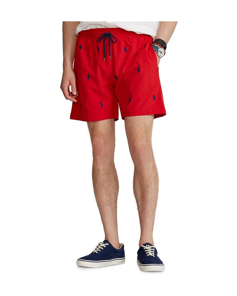 Men's 5.75-Inch Traveler Classic Swim Trunk Red $35.70 Swimsuits