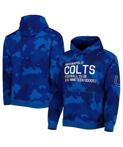 Men's Royal Indianapolis Colts Camo Pullover Hoodie $39.36 Sweatshirt