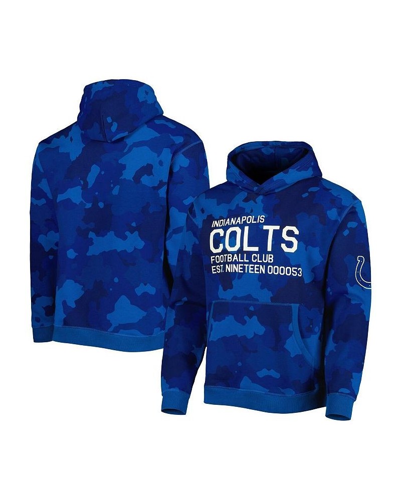 Men's Royal Indianapolis Colts Camo Pullover Hoodie $39.36 Sweatshirt