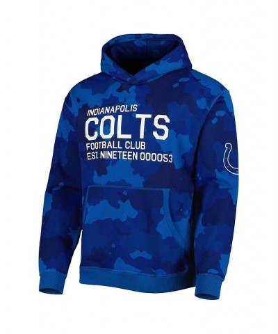 Men's Royal Indianapolis Colts Camo Pullover Hoodie $39.36 Sweatshirt