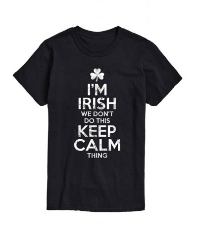 Men's Irish Don't Keep Calm Graphic T-shirt Black $18.02 T-Shirts