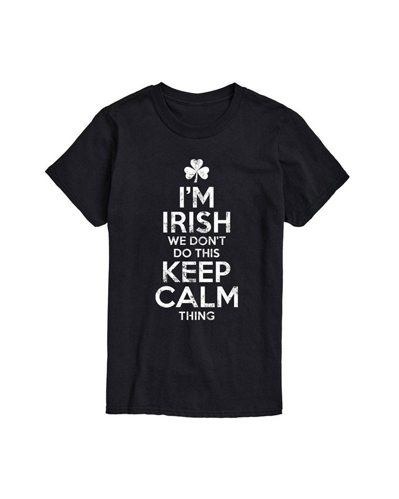 Men's Irish Don't Keep Calm Graphic T-shirt Black $18.02 T-Shirts