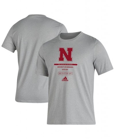 Men's Heathered Gray Nebraska Huskers Sideline Locker Tag Creator AEROREADY T-shirt $19.79 T-Shirts