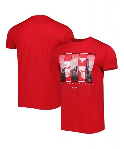 Men's Red Chicago Bulls City Skyline T-shirt $21.15 T-Shirts