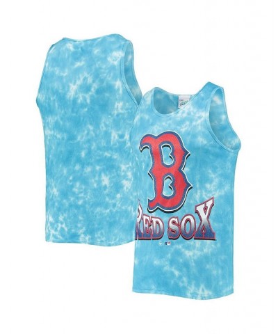 Men's '47 Blue Boston Red Sox Big Leaguer Tubular Tie-Dye Tank Top $28.49 T-Shirts