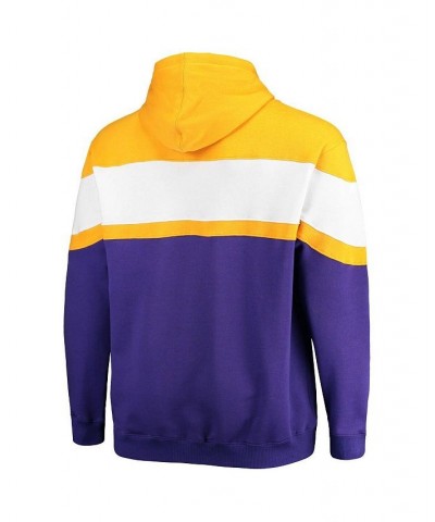 Men's Purple, Gold-Tone Los Angeles Lakers Big and Tall Colorblock Wordmark Tripod Full-Zip Hoodie $31.31 Sweatshirt