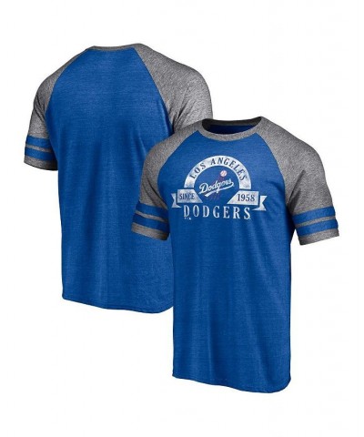 Men's Branded Heather Royal Los Angeles Dodgers Utility Two-Stripe Raglan Tri-Blend T-shirt $18.90 T-Shirts