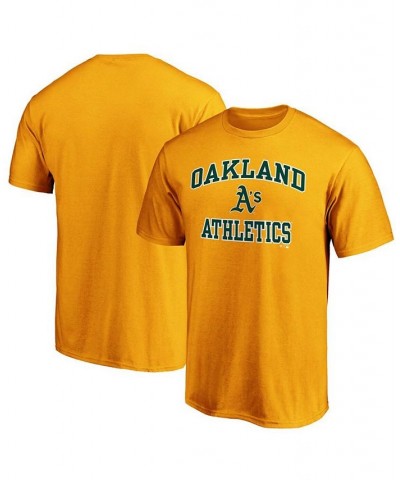 Men's Gold Oakland Athletics Heart Soul T-shirt $14.72 T-Shirts
