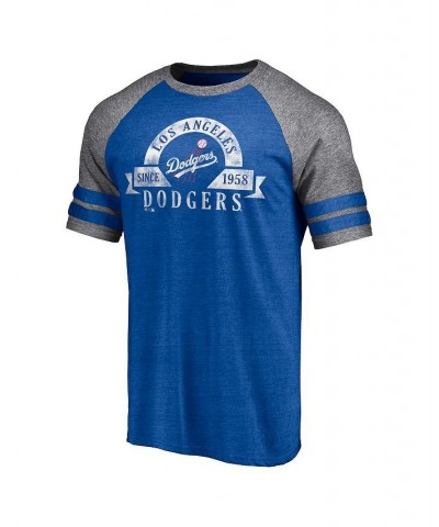 Men's Branded Heather Royal Los Angeles Dodgers Utility Two-Stripe Raglan Tri-Blend T-shirt $18.90 T-Shirts