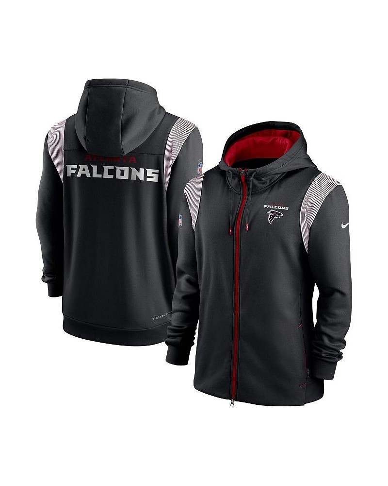 Men's Black Atlanta Falcons Performance Sideline Lockup Full-Zip Hoodie $42.00 Sweatshirt